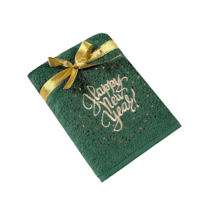 TAC Подарочное полотенце махровое HAPPY NEW YEAR 50x90, зеленое