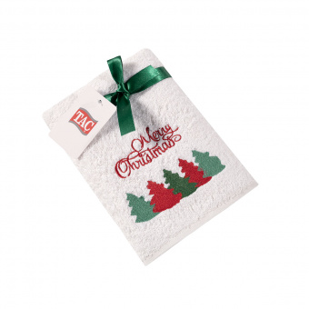 TAC Подарочное полотенце махровое NEW YEAR 50x90, CHRISTMAS белое