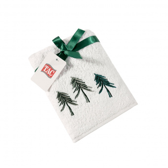 TAC Подарочное полотенце махровое NEW YEAR 50x90, CRISTMAS TREES белое